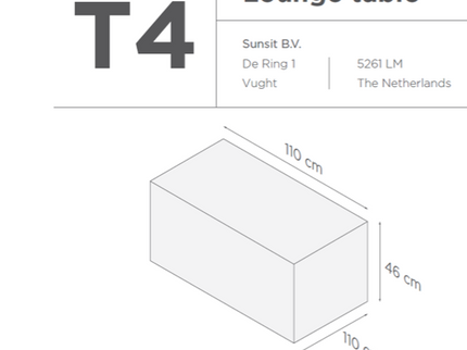 Suns | Protective cover for lounge table | T4-T5-T6