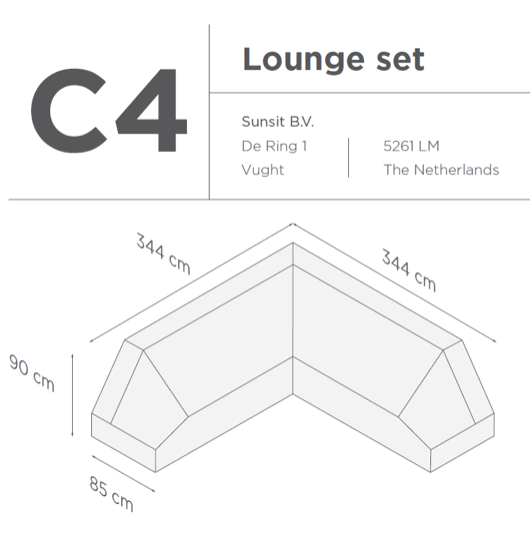 Suns | Protective cover for lounge set | Gray | C4