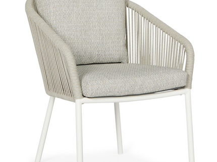 Nappa Garden chair | Fishbone | Mat White - Soft Gray