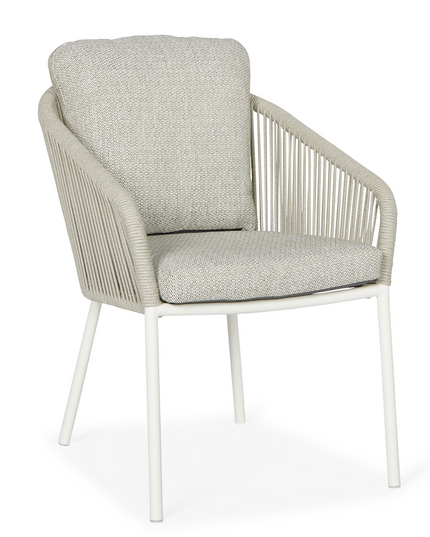 Nappa Garden chair | Fishbone | Mat White - Soft Gray