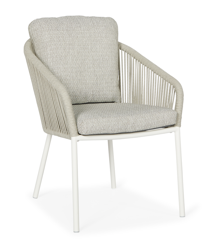 Nappa Garden chair | Fishbone | Mat White - Soft Gray