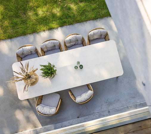 Tuint table 280x100 aspect | Teak - Travertine