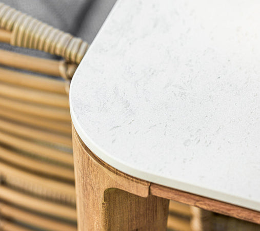 Aspect of garden table 210x100 teak - travertine