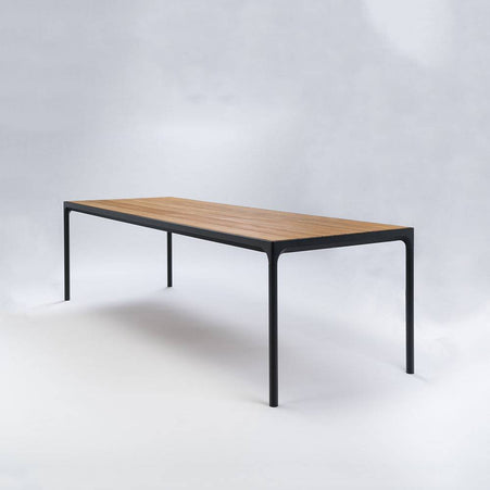 Four garden table | 210 x 90 | Black Frame & Bamboo Blad