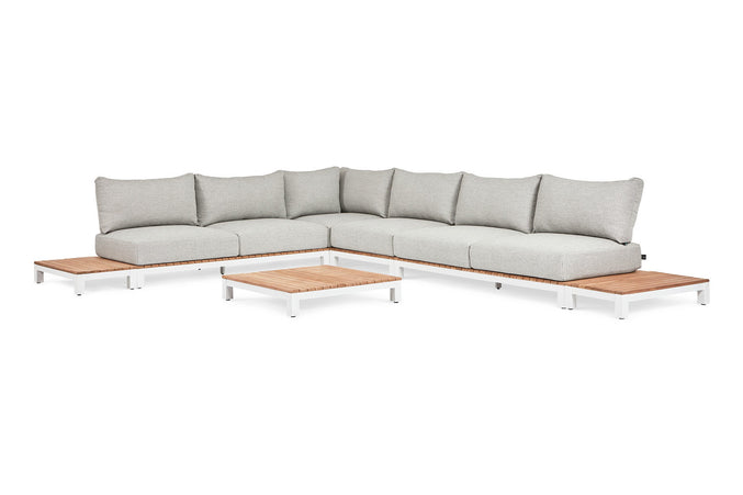 Evora Lounge set | Mat White | Large corner setup Setup 3