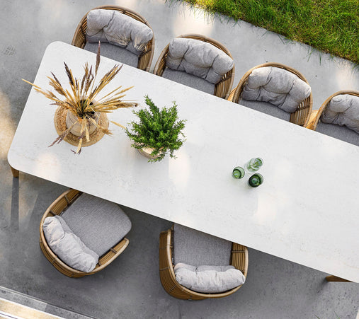 Aspect of garden table 210x100 teak - travertine