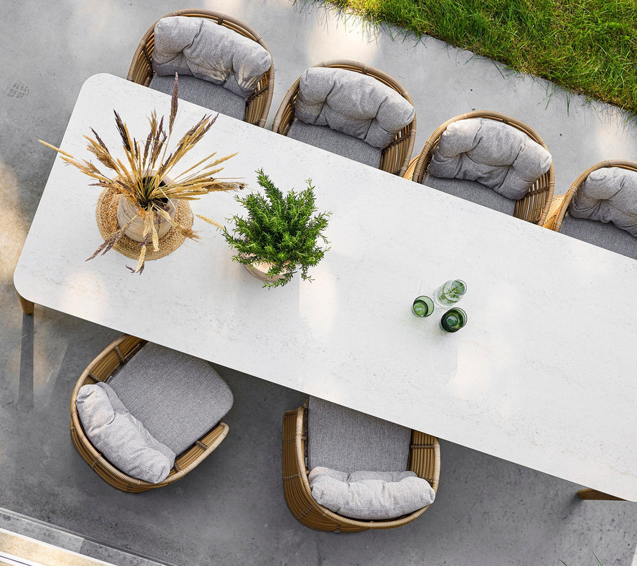 Aspect of garden table 210x100 teak - travertine