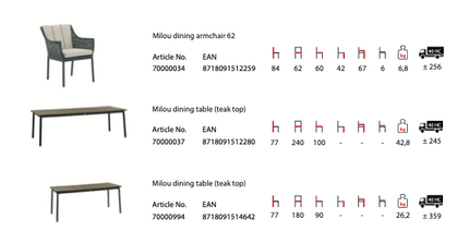 Milou Dining garden chair