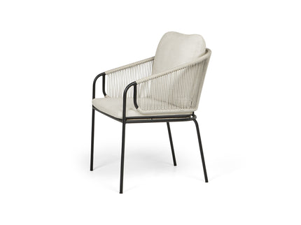 Revello garden chair | Fishbone | 2 frame colors Camel Sand Rope | natural pillow