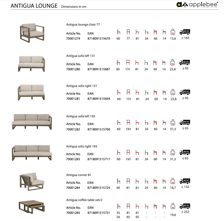 Antigua lounge chair | Showroom sale 25% discount