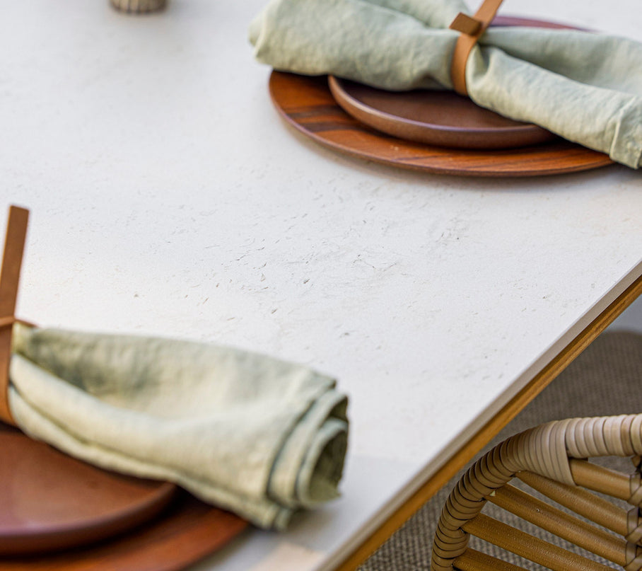 Aspect of garden table 210x100 teak - travertine