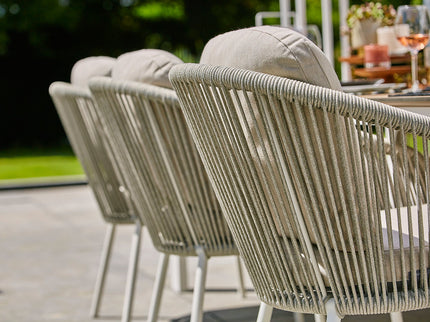 Nappa Garden chair | Fishbone | Mat White - Soft Gray