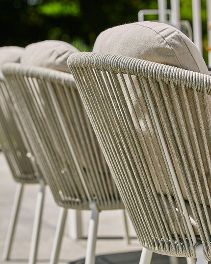 Nappa Garden chair | Fishbone | Mat White - Soft Gray