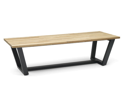 George Teak Garden Table And Teak Garden Bank With Norden Teak Dining Chair
