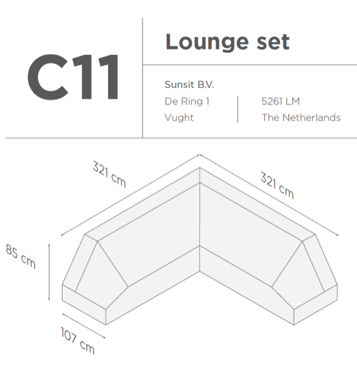 Suns | Protective cover for lounge set | Gray | C11