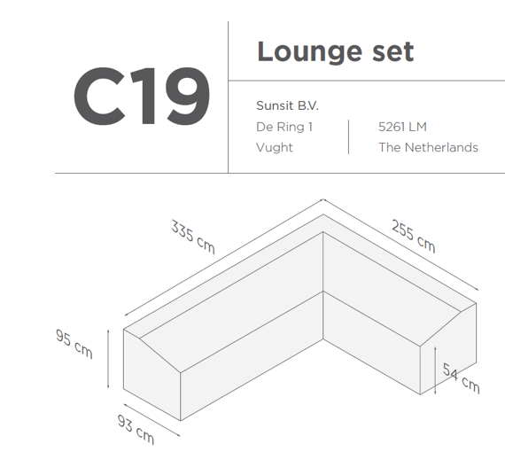Suns | Protective cover for lounge set | Gray | C19