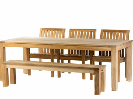 Garden set James 240 cm with comfort garden chairs and James garden bench 210 cm