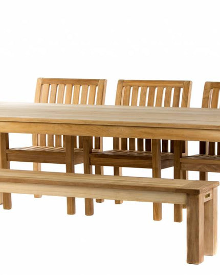 Garden set James 240 cm with comfort garden chairs and James garden bench 210 cm