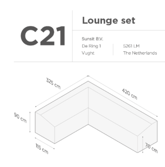 Suns | Protective cover for lounge set | Gray | C21