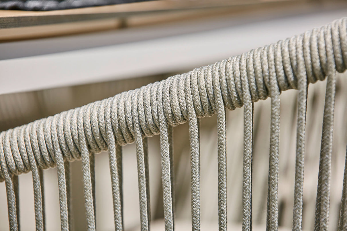 Nappa Garden chair | Fishbone | Mat White - Soft Gray