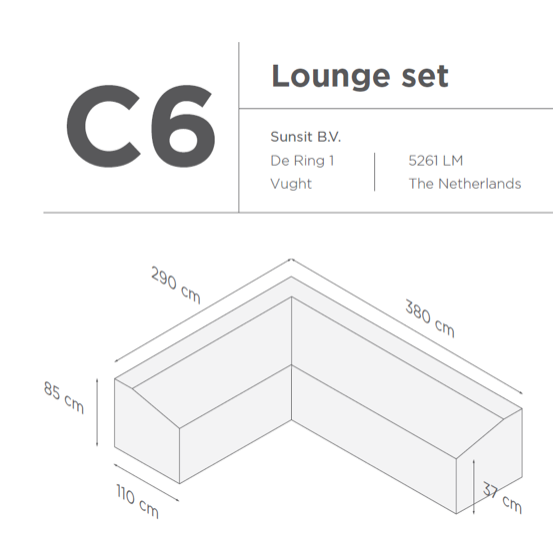 Suns | Protective cover for lounge set | Gray | C6