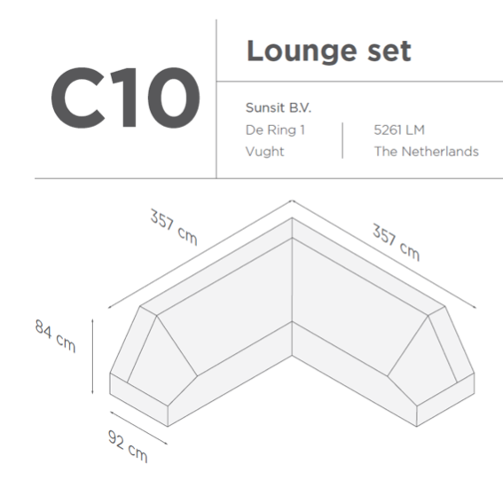 Suns | Protective cover for lounge set | Gray | C10