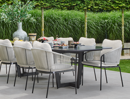 Palermo Tuint table | 3 colors Neolith Blad available | 2 frame colors