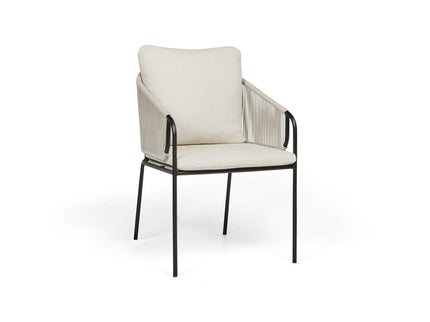 Revello garden chair | Fishbone | 2 frame colors Camel Sand Rope | natural pillow