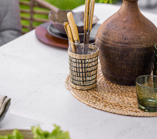 Tuint table 280x100 aspect | Teak - Travertine