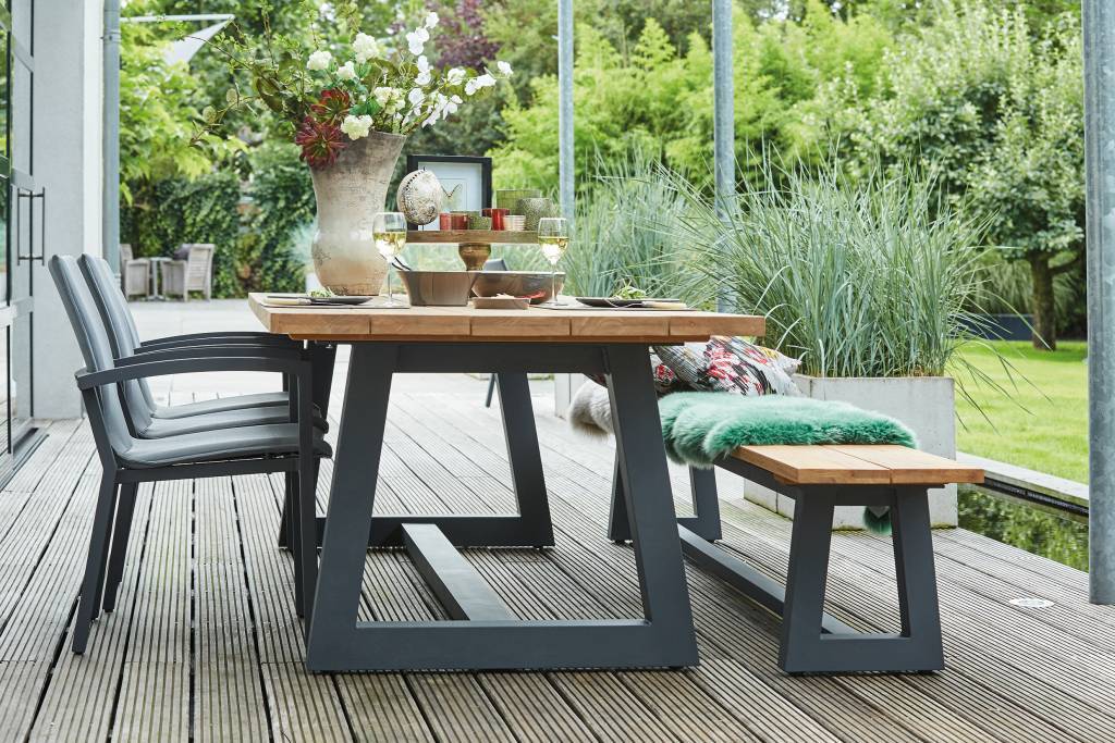 Ovada Garden Bank | 340 cm | Matt Royal Gray