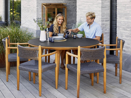Aspect of garden table | Ø144cm | Fossil Black