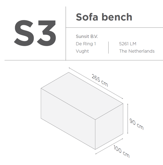 Suns | Protective cover for lounge sofa Gray | S3