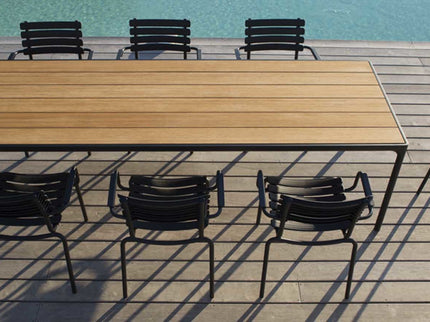 Four garden table | 210 x 90 | Black Frame & Bamboo Blad