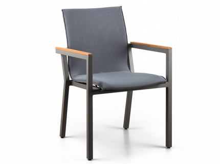 Felice Stapelstoel Mat Royal Gray | Alu/teak