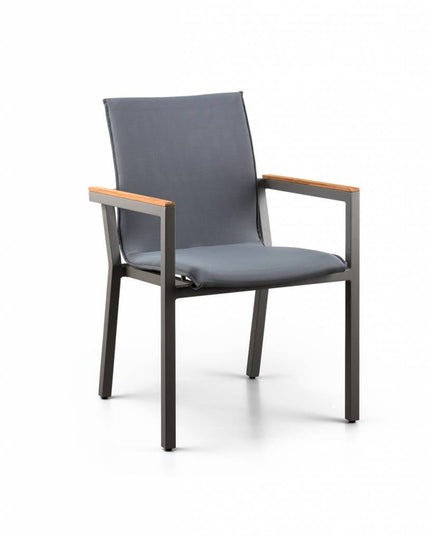 Felice Stapelstoel Mat Royal Gray | Alu/teak