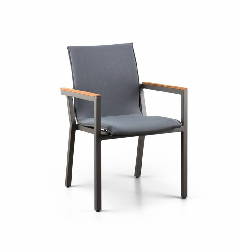 Felice Stapelstoel Mat Royal Gray | Alu/teak