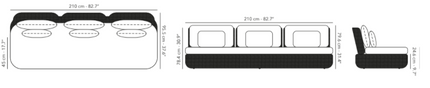 Tugu | Lounge sofa 3-seater Jardinico