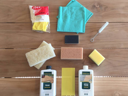 Complete maintenance kit for teak garden furniture