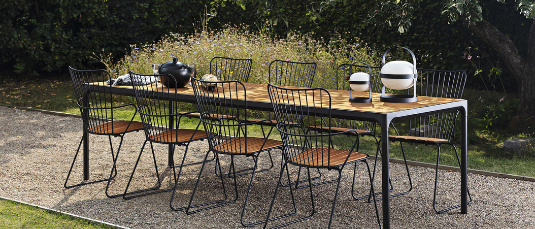 Four garden table | 210 x 90 | Black Frame & Bamboo Blad