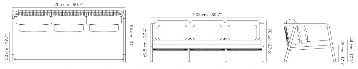 Lounge sofa Flexx | 3 Seater
