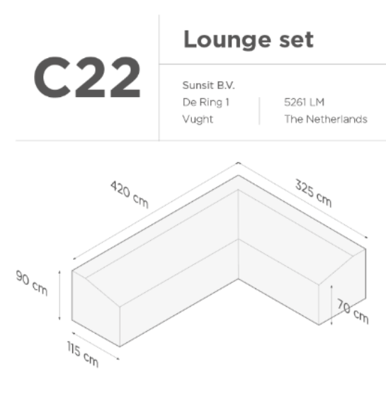 Suns | Protective cover for lounge set | Gray | C22