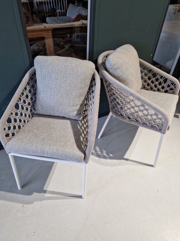 Various Nappa Garden chair | Macrame Gray Frame | Showroom sale 40% discount
