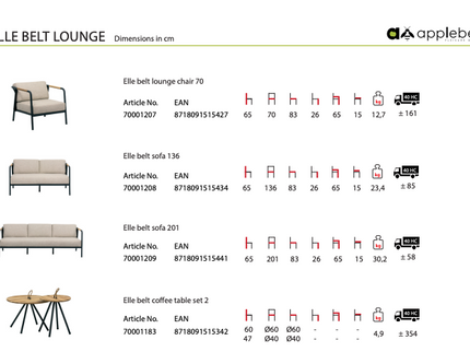 ELLE Lounge sofa 136 cm