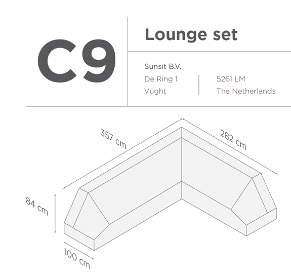 Suns | Protective cover for lounge set | Gray | C9