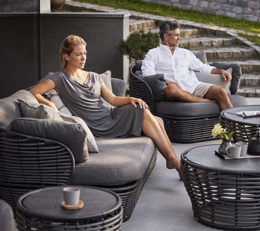 Basket Coffee table | Black or natural 50cm