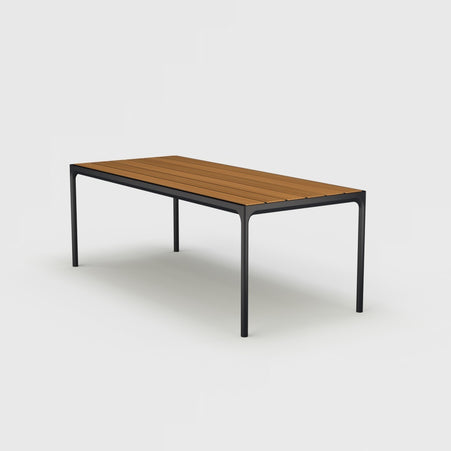 Four garden table | 210 x 90 | Black Frame & Bamboo Blad