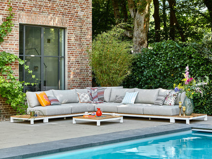 Evora Lounge set | Mat White | Large corner setup Setup 3