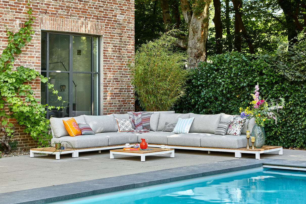 Evora Lounge set | Mat White | Large corner setup Setup 3