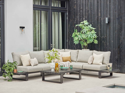 Nardo Lounge set | Aluminum available in 2 colors | Large corner setup 2 Pillow colors
