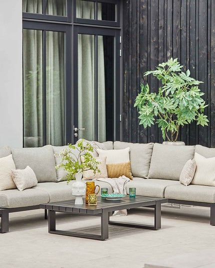 Nardo Lounge set | Aluminum available in 2 colors | Large corner setup 2 Pillow colors